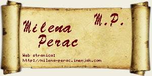 Milena Perać vizit kartica